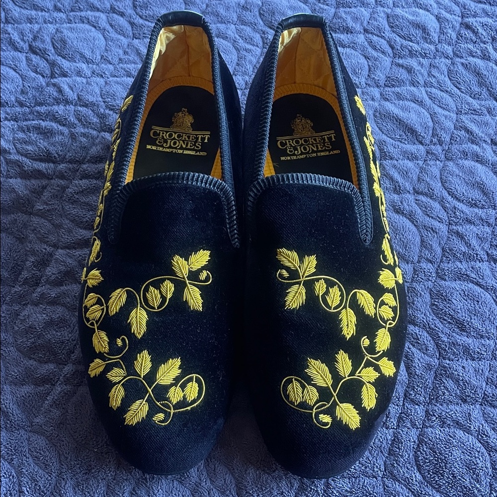 Crockett & Jones Slippers with embroidery design